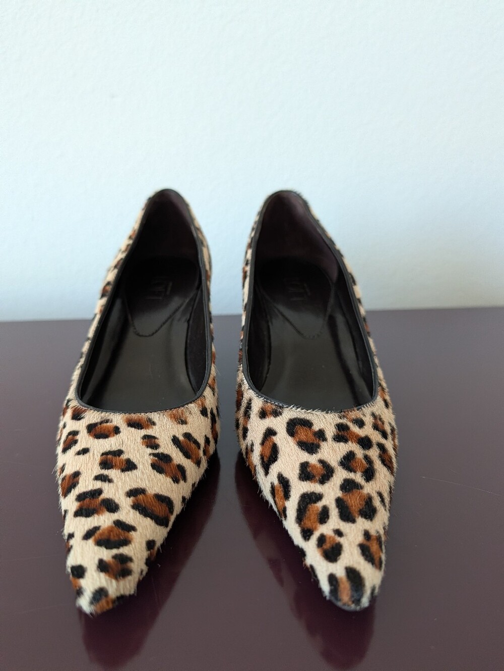 LOFT Leather Cow Hair Animal Print Kitten Heels - Picture 3 of 5